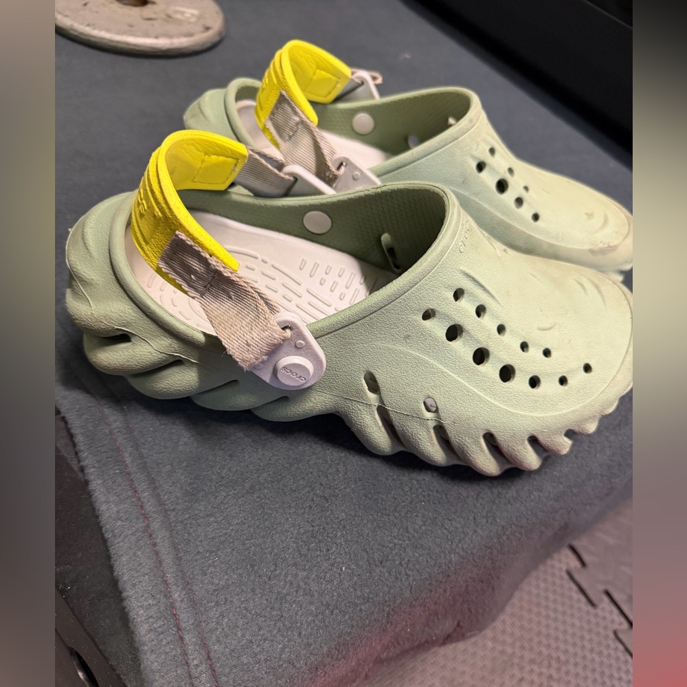 3 pairs 
Crocs Size 4J
Nike & Adidas size 2